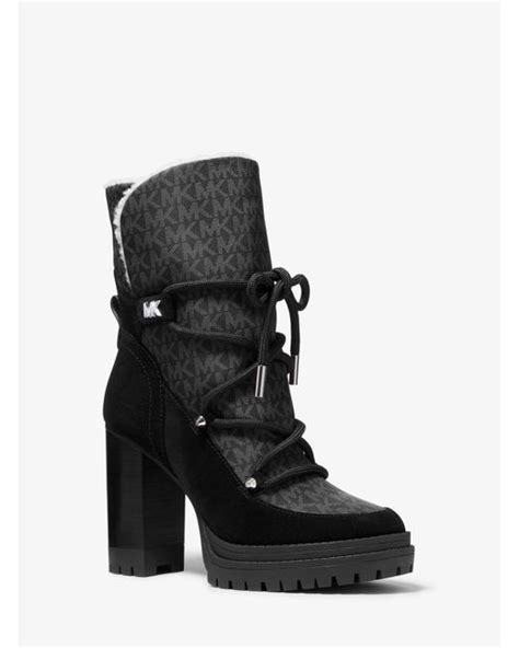 michael kors culver logo print nylon and nubuck boot|Culver Logo Print Nylon and Nubuck Boot .